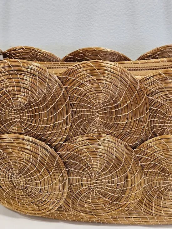 Basket of Cambodia Saraye Purse Woven Grass Boho Bag City Chic Boho Handmade - Picture 2 of 16